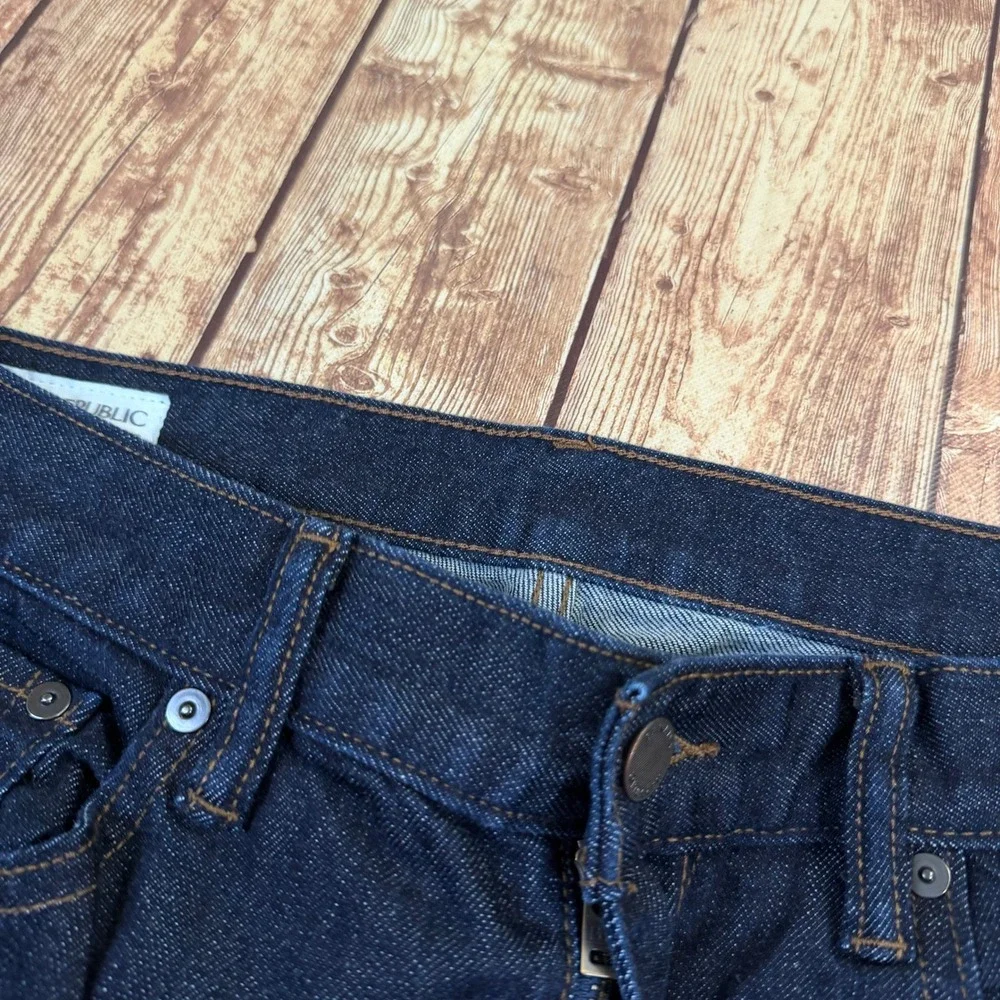 Banana Republic Slim Jeans Mens 34W 32L Dark Indigo Blue Stretch Denim